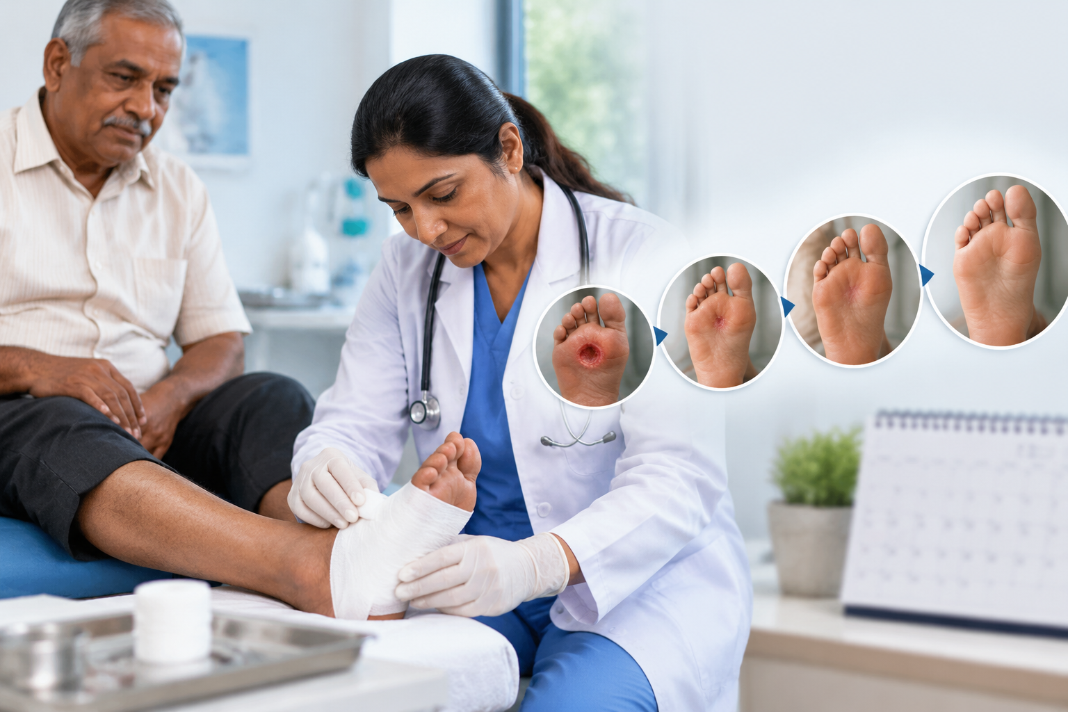 Diabetic foot wound healing timeline