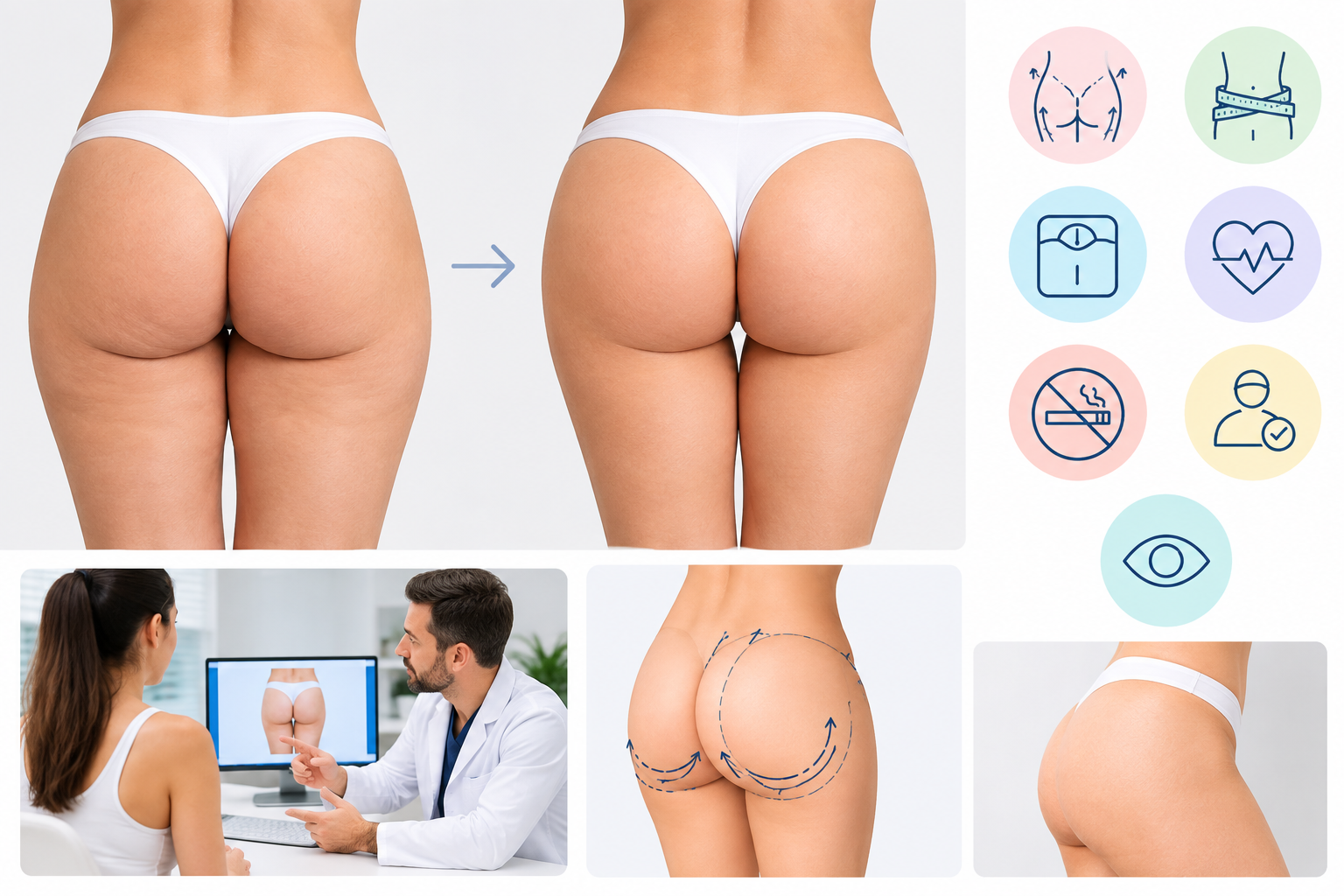 Buttock lift surgery candidate results