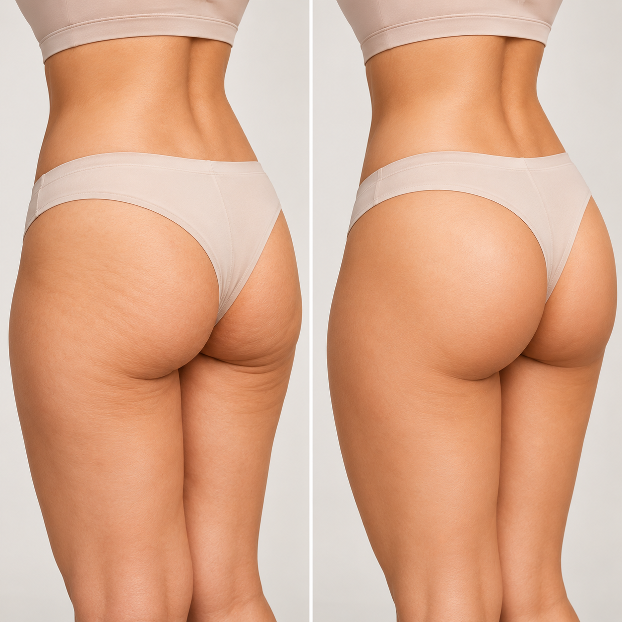 Medical illustration representing buttock lift and lower-body contouring results